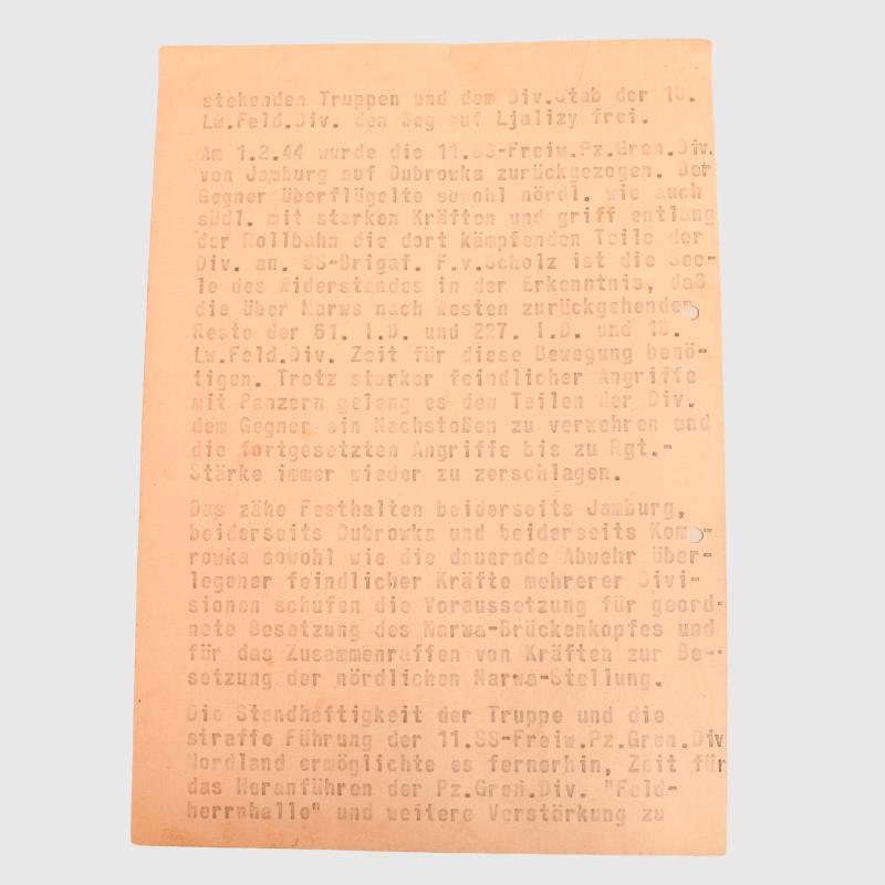 RECOMMENDATION LETTERS FOR THE OAKLEAVES FOR SS BRIGARDEFUHRER FRITZ VON SCHOLZ.