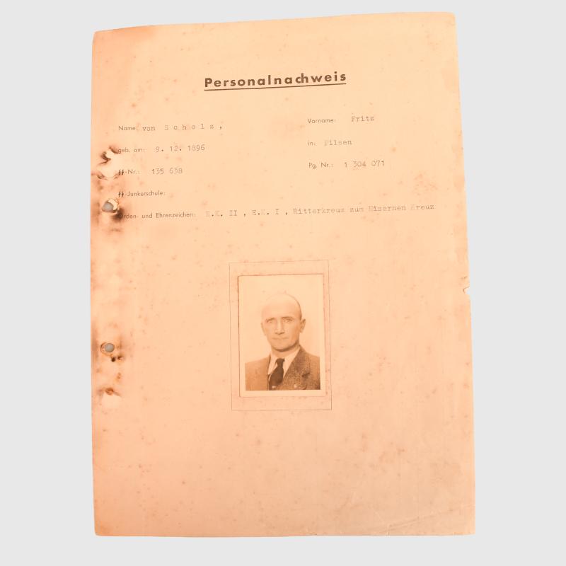 RECOMMENDATION LETTERS FOR THE OAKLEAVES FOR SS BRIGARDEFUHRER FRITZ VON SCHOLZ.