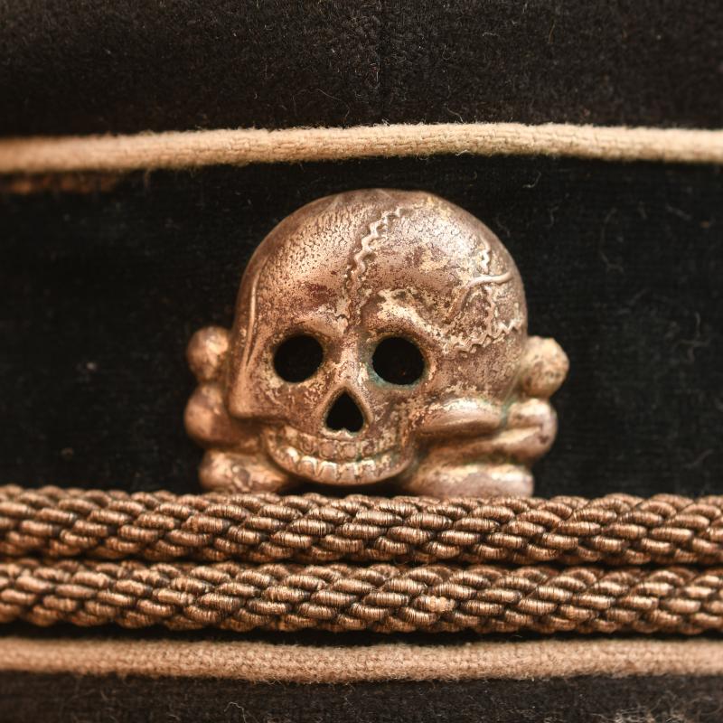 GERMAN WWII EARLY ALLGEMEINE SS OFFICERS CRUSHER CAP.