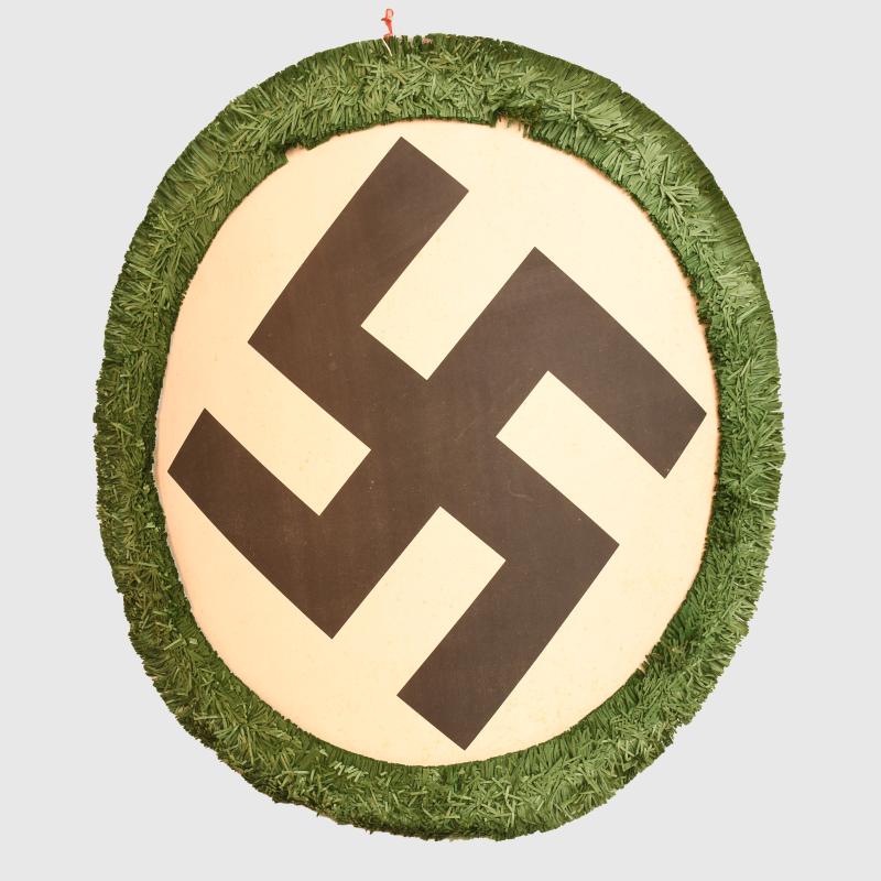 GERMAN WWII FESTIVAL SWASTIKA DISPLAY.