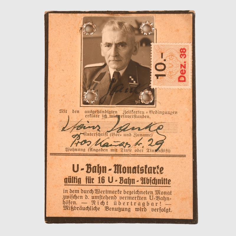 GERMAN WWII GESTAPO/SD BERLIN RAILWAY PASS.