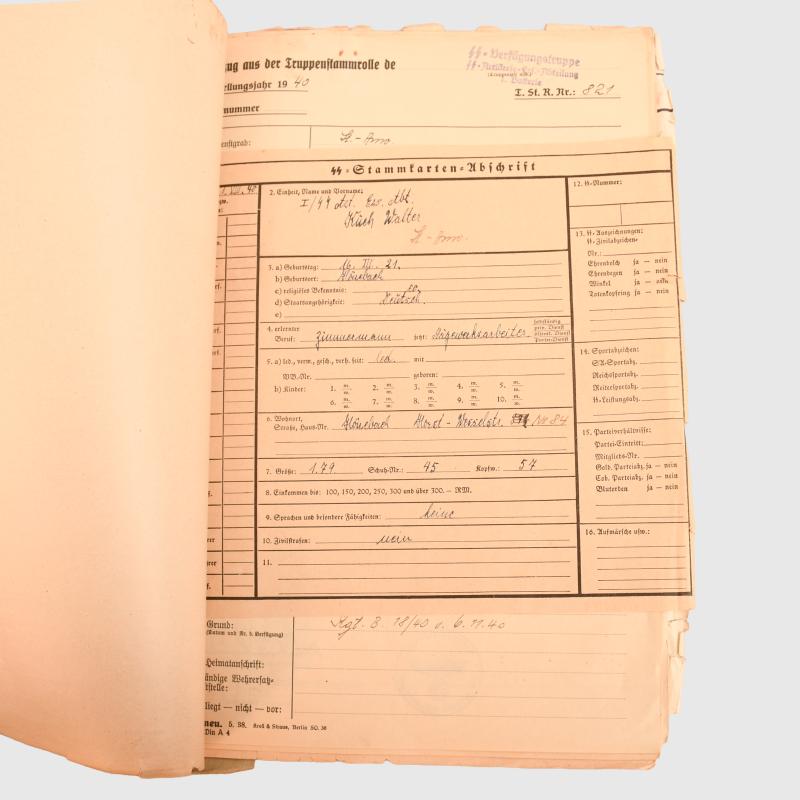 GERMAN WWII LEIBSTANDARTE ADOLF HITLER COMPLETE FILE.