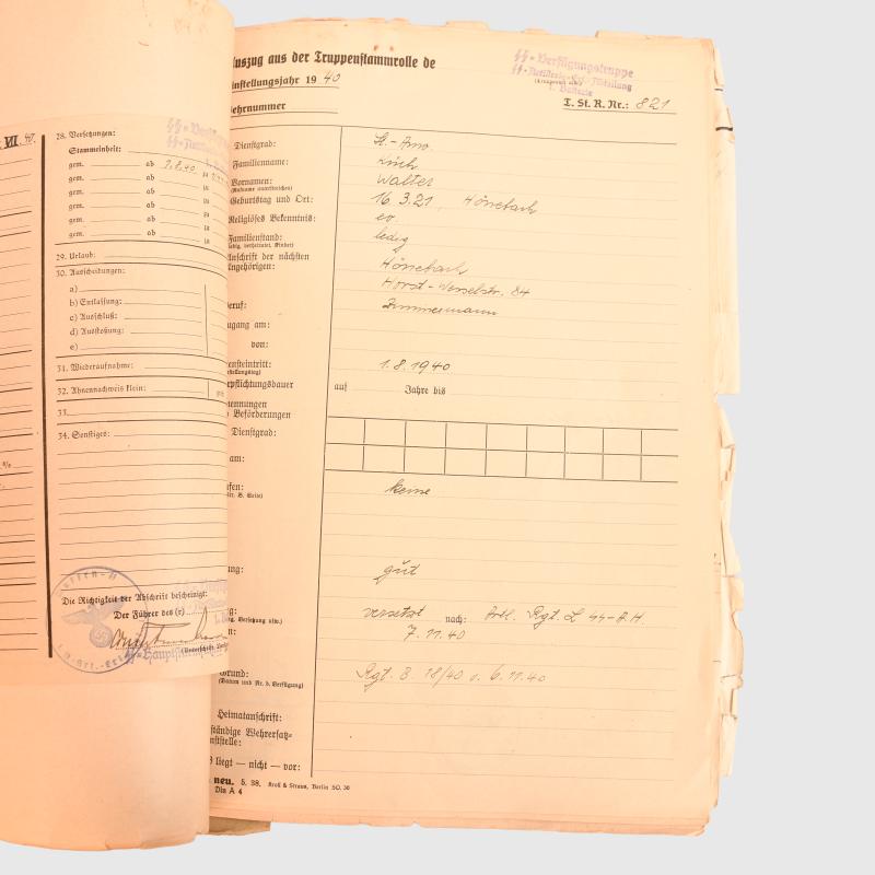 GERMAN WWII LEIBSTANDARTE ADOLF HITLER COMPLETE FILE.