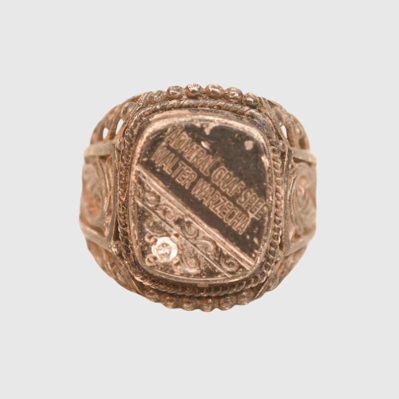 GERMAN WWII GRAF SPEE 2ND IN COMMAND FINGER RING.